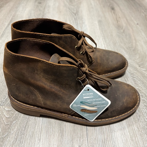 Clarks Dark Brown Leather Chukka Boots | Size 9.5 - Picture 3 of 9